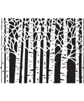 Belles and Whistles Birchwood - Stencil provides an extra decorative touch to any project! Layout of Birchwood - Stencil, a tree pattern stencil.
