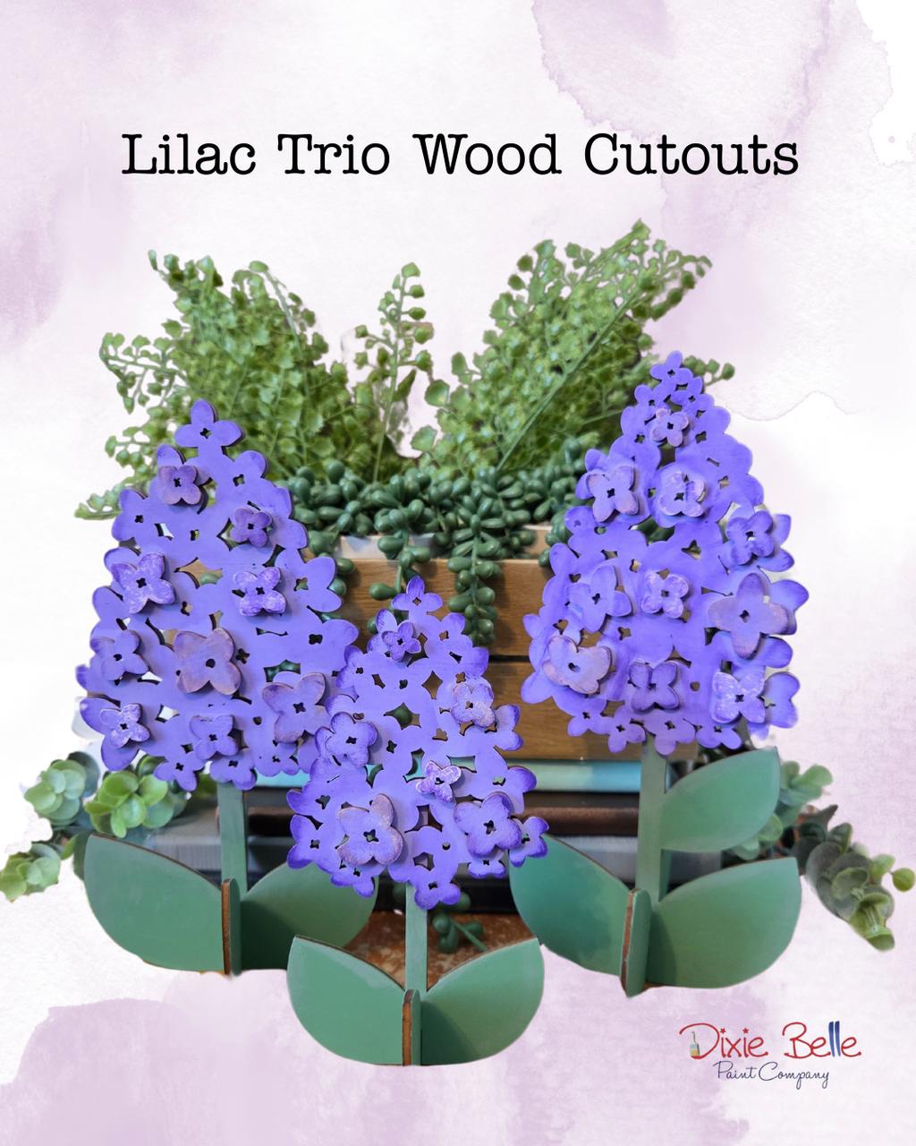Lilac Trio Wood Cutouts
