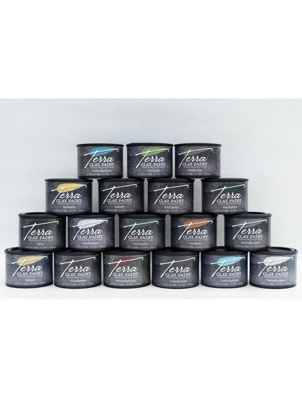 Terra Clay Paint Package
Image shows all colors in the Terra Clay Artisan Paint line stacked on top of eachother.