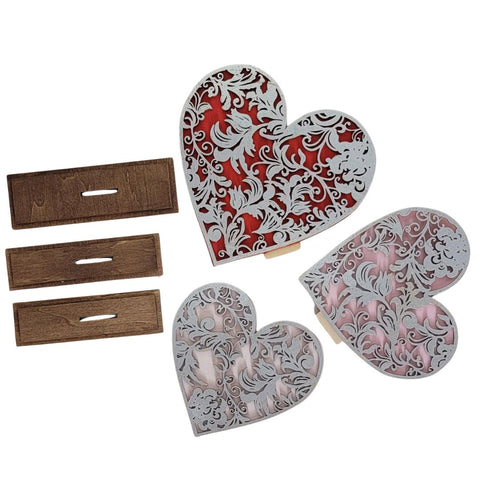Filigree Hearts Wood Cutouts