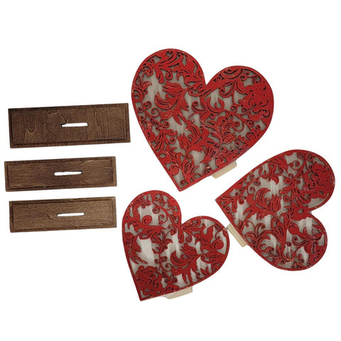 Filigree Hearts Wood Cutouts