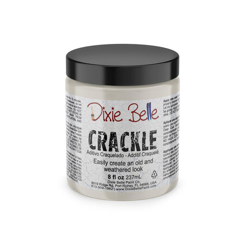 Dixie Belle Paint Crackle. A product image of the front label of the crackle on the transparent background.