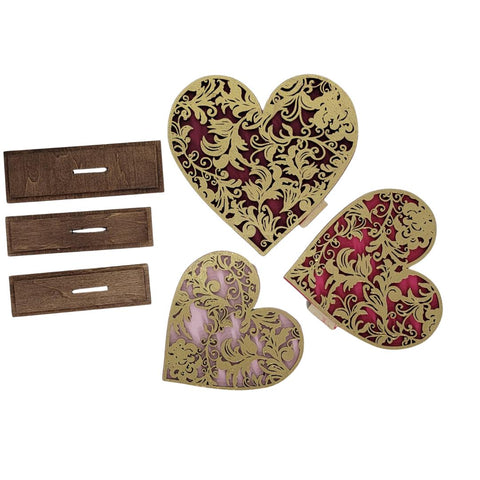 Filigree Hearts Wood Cutouts