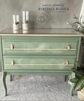 dresser chalk painted with weeping willow color chalk paint with textured drawer fronts and vases adorning the top
