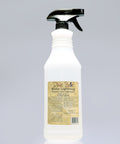 32 oz. white spray bottle with black nozzle on a gray background
