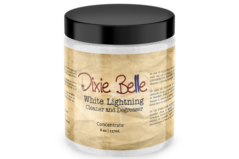 8 oz. Jar of Dixie Belle White Lightning Cleaner and Degreaser Concentrate on a white background