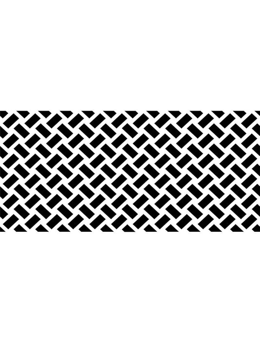 Belles and Whistles Basket Weave - A Basket Weave design on our Premium Mylar Stencils feature a high grade material allowing for the most precise stenciling techniques and applications. Our stencils can be used on walls, furniture and more. Durable and reusable.  Laser cut on 10 mil Mylar.