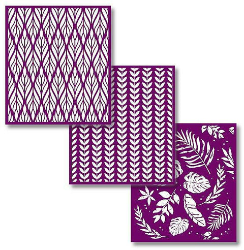 Belles and Whistles Botanical - Silkscreen Stencil provides an extra decorative touch to any project!
Image shows the full layout of the Botanical - Silkscreen Stencil, which have 3 pages.