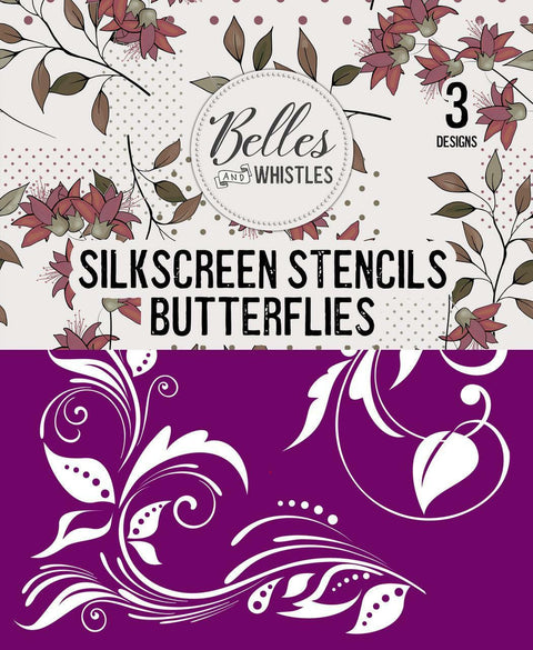 Belles and Whistles Butterflies - Silkscreen Stencil provides an extra decorative touch to any project!
Front package of the Butterflies - Silkscreen Stencil
