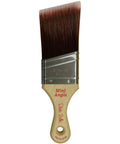 Belles and Whistles DBP Synthetic Brushes. A closeup product image displaying the Mini Angled synthetic brush on a transparent background.