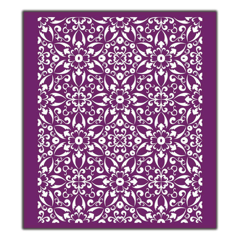 Belles and Whistles Delicate Lace - Silkscreen Stencil provides an extra decorative touch to any project!
This shows a sheet of silkscreen stencil that have mosaic flowers.