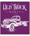 Belles and Whistles Farmhouse - Silkscreen Stencil provides an extra decorative touch to any project! "Old Truck", "Rusty", old looking truck with a flatbed on dirt and grass.