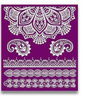 Belles and Whistles Mandala - Silkscreen Stencil provides an extra decorative touch to any project! Mandala Silkscreen stencil with half a mandala, 3 different styles.
