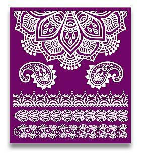 Belles and Whistles Mandala - Silkscreen Stencil provides an extra decorative touch to any project! Mandala Silkscreen stencil with half a mandala, 3 different styles.