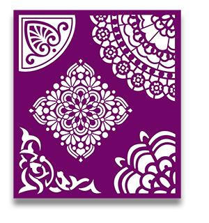 Belles and Whistles Mosaic - Silkscreen Stencil provides an extra decorative touch to any project! Design one of Belles and Whistles Mosaic Silkscreen Stencil intricate floral design.
