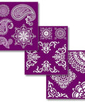Belles and Whistles Mosaic - Silkscreen Stencil provides an extra decorative touch to any project! Belles and Whistles Mosaic Silkscreen Stencil 3 designs laid out.