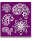 Belles and Whistles Mosaic - Silkscreen Stencil provides an extra decorative touch to any project! Design two of Belles and Whistles Mosaic Silkscreen Stencil intricate floral and paisley design.