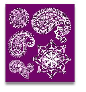Belles and Whistles Mosaic - Silkscreen Stencil provides an extra decorative touch to any project! Design two of Belles and Whistles Mosaic Silkscreen Stencil intricate floral and paisley design.