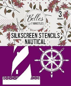Belles and Whistles Nautical - Silkscreen Stencil provides an extra decorative touch to any project! Belles and whistle Silk screen nautical package.