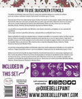 Belles and Whistles Nautical - Silkscreen Stencil provides an extra decorative touch to any project! Back of package with how to instructions on it.