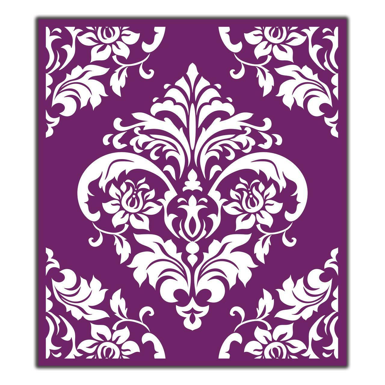 Belles and Whistles Roses - Silkscreen Stencil provides an extra decorative touch to any project! A singular closeup of the last sheet with the damask design.