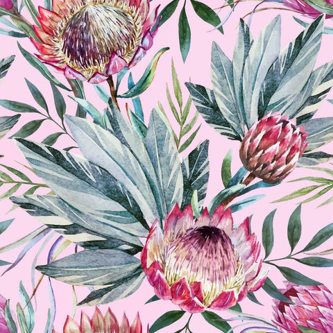 Belles and Whistles Tropical on Pink - Rice Decoupage Paper.  A closeup of the Tropical on Pink Rice Decoupage Paper.