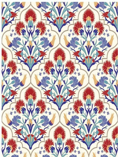 Belles and Whistles Whimsical Mediterranean - Rice Decoupage Paper is a simple way to visually enhance any surface of your project!  A close-up picture of the Whimsical Mediterranean Rice Decoupage Paper.