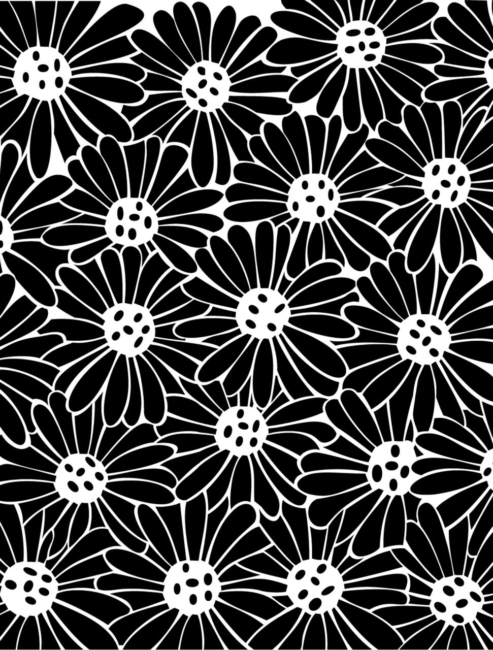 Belles and Whistles Crazy Daisy - Stencil provides an extra decorative touch to any project! Image of Crazy Daisy stencil, about 20 daisies overlapping each other.