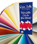Dixie Belle Paint CMP Fan Deck.  Fan hold different color cards next to the piece of furniture you'd like to DIY furniture flip!  On the first card, it reads "Dixie Belle Paint Company, Put a little Color in your World"