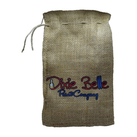 Dixie Belle Paint DBP Burlap Bags. A product image of the front of the burlap bags showing the DBP logo on a transparent background.