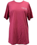 Dixie Belle Paint DBP T-Shirt.   This shows a cranberry, short sleeved t-shirt on a women's mannequin with a transparent background.