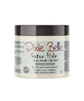 Dixie Belle Paint Gator Hide - The BEST Top Coat for Painted Furniture on the market. Picture of a container of Gator Hide which is NON-yellowing and has a superior toughness that is perfect for your high traffic areas. Add Gator Hide to your chalk painted kitchen or bathroom cabinets for long lasting durability. Gator Hide is Water Repellant and our rock hard finish will leave your projects beautiful for ages.