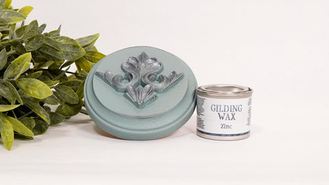 Dixie Belle Paint Gilding Wax in the color Zinc.