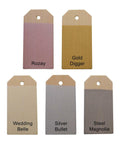 Moonshine metallic is the perfect paint to add shimmer and shine to your chalk painted furniture. 5 wood samples with Rozay, Gold Digger, Wedding Belle, Silver Bullet, and Steel Magnolia.