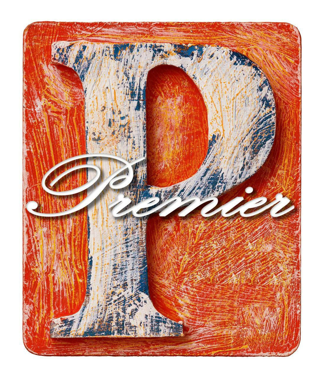 Dixie Belle Paint Premier Retailer Package. Red square with a distressed P and premier written on top.