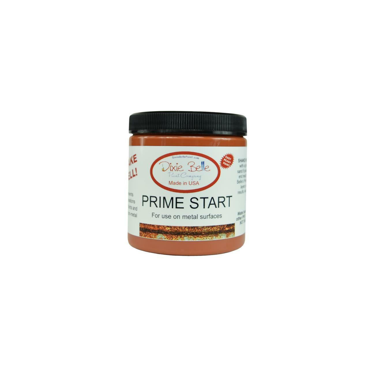 Dixie Belle Paint Prime Start. Jar of Dixie Belle Paint Prime Start for metal surfaces.