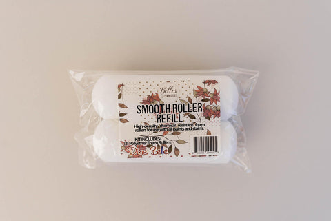 Image of Smooth Roller Refill. Two white sponge paint rollers in a plastic package.