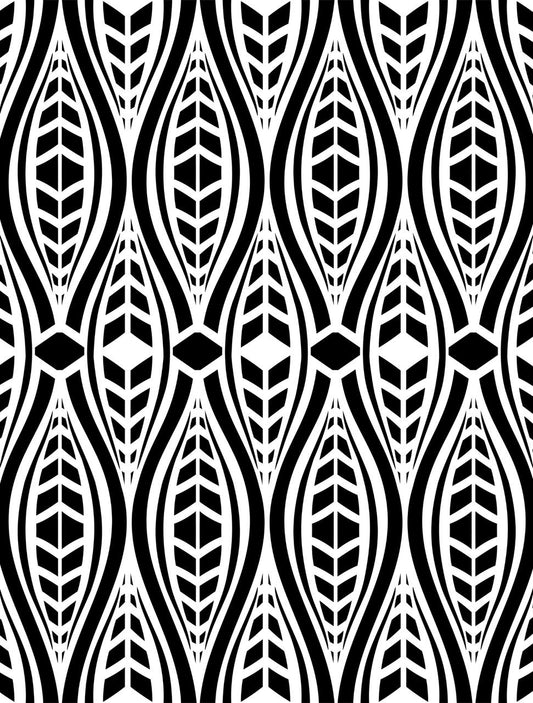 Belles and Whistles Geometric Moderne - Stencil provides an extra decorative touch to any project! Full view of Geometric Moderne - Stencil