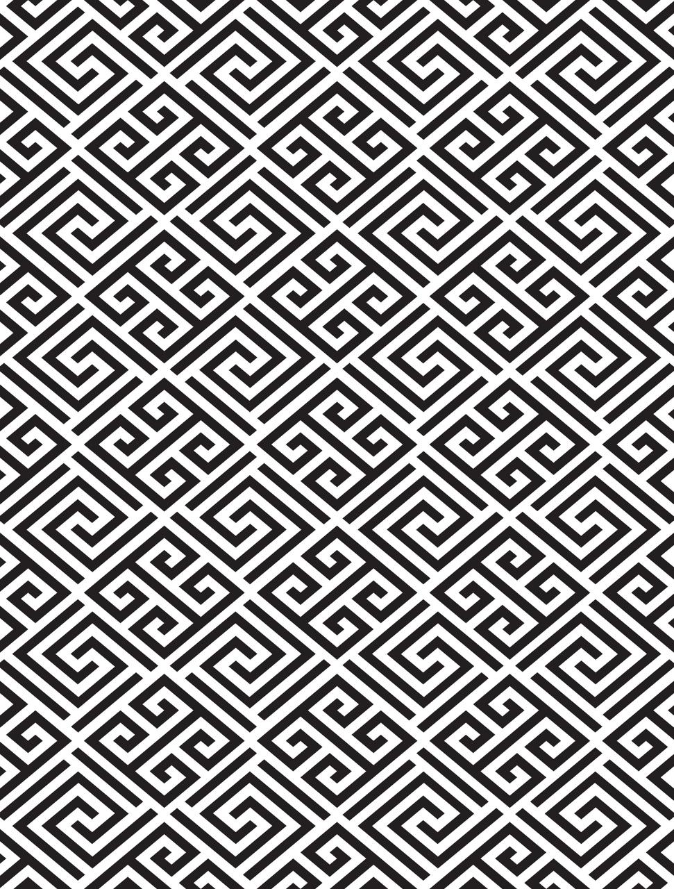 Belles and Whistles Greek Key - Stencil provides an extra decorative touch to any project! Layout of  Greek Key - Stencil on a white background