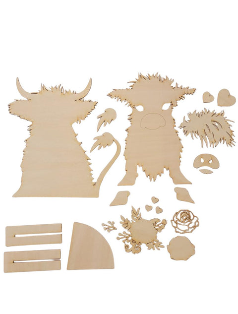 Heidi the Highland Cow Wood Cutouts