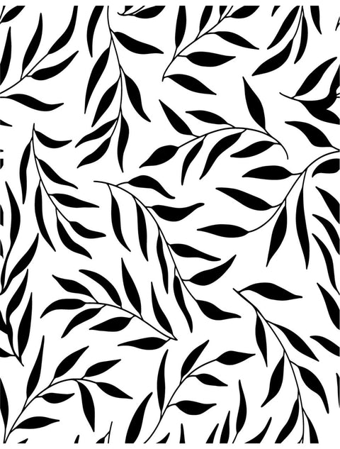 Belles and Whistles Leaf Me Alone - Stencil provides an extra decorative touch to any project! Image of Leaf Me Alone stencil, long branches with leaves.