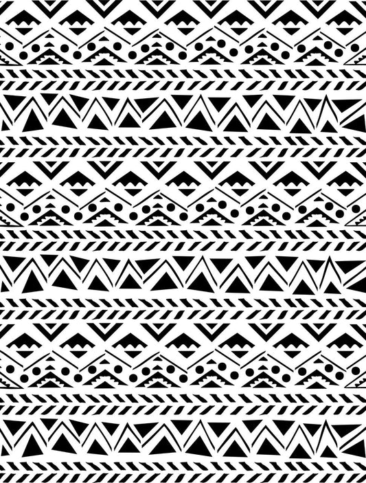 Belles and Whistles Mudcloth - Stencil provides an extra decorative touch to any project! Layout of mudcloth stencil a geometrical stencil.