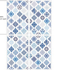 Image of the Sapphire Sonata Transfer. Four sheets of diamond shaped Mexican inspired tile pattern. "4 Sheets - 12 in. x 18.6 in. each"
