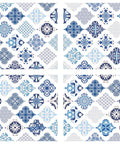 Image of the Sapphire Sonata Transfer. Four sheets of diamond shaped Mexican inspired tile pattern.