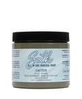 Cactus Silk All-In-One paint is perfect for painting kitchen cabinets, bathroom cabinets and painting furniture.
A full view of a 16 ounces container of Cactus Silk All-In-One paint on a white background.