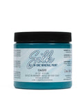 Oasis Silk All-In-One paint is perfect for painting kitchen cabinets, bathroom cabinets and painting furniture. 16 oz.  jar of Oasis Silk All-In-One paint