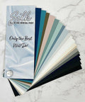 Silk All-In-One Mineral Paint Silk Paint Fan Deck. An image of the fan deck slightly fanned out, showing the colors in the Silk Mineral Paint line.