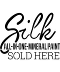 Silk Retailer Stencil. An image with the Silk Mineral Paint logo and stating "Silk All-In-One Mineral Paint Sold Here."