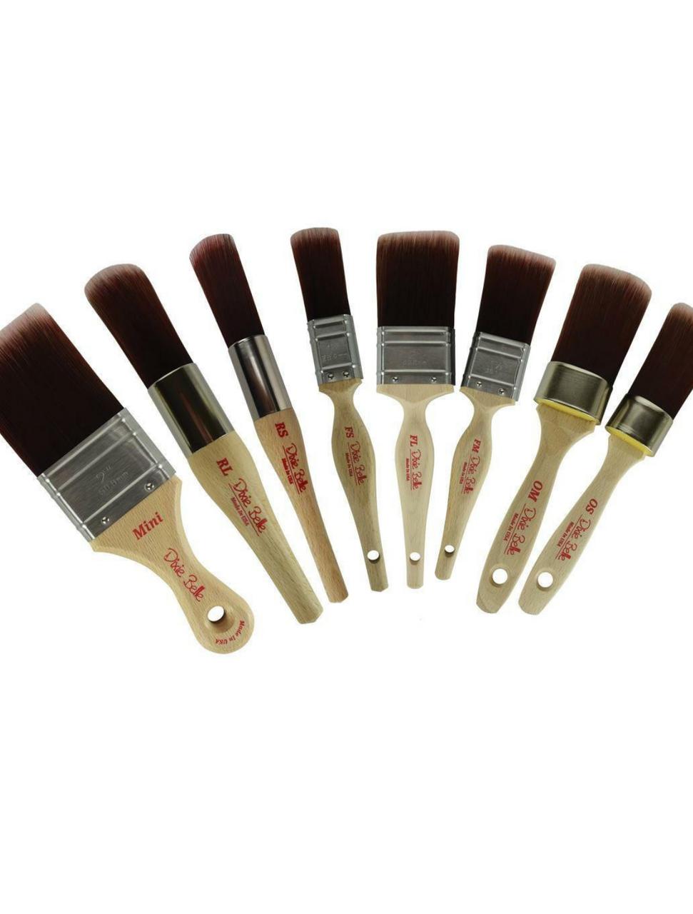 Belles and Whistles DBP Synthetic Brushes. A product image displaying all of our synthetic brushes side by side on a transparent background.