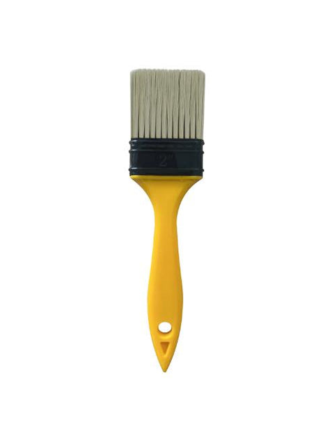 Image of Synthetic Chip Brush. 2 inch brush with a black ferrule and yellow handle.